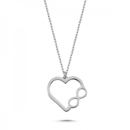 Colier argint 925 rodiat cu inimioare si simbolul infinit - Infinite You CTU0041 [0]